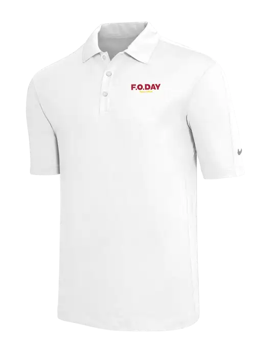 Nike White Tech Sport Dri-FIT Polo w/F.O.Day Logo