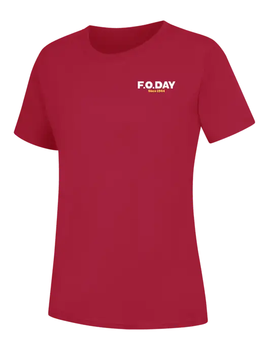 Womens Red Core Blend Tee w/F.O.Day Logo