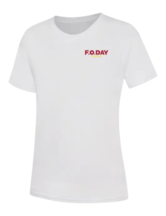 Womens White Core Blend Tee w/F.O.Day Logo