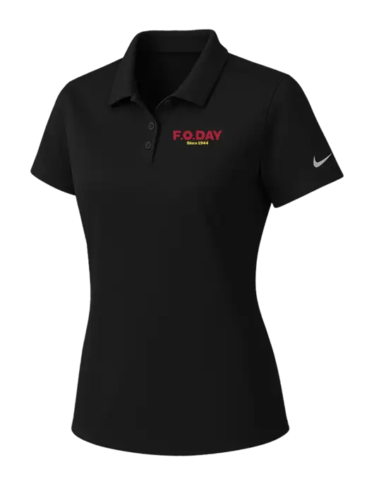Nike Womens Black Dry Essential Solid Polo w/F.O.Day Logo