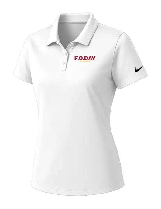 Nike Womens White Dry Essential Solid Polo w/F.O.Day Logo