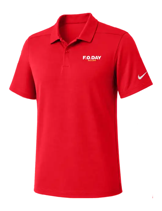 Nike Red Dry Essential Solid Polo w/F.O.Day Logo