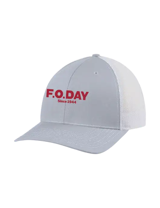 Richardson Adjustable Snapback Original 112 Trucker Cap Light Heather Grey w/White Mesh w/F.O.Day Logo