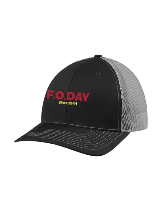 Richardson Adjustable Snapback Original 112 Trucker Cap Black w/Charcoal Mesh w/F.O.Day Logo