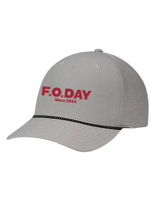 Richardson Laser Perf Performance Light Grey/Black-Grey Rope Cap w/F.O.Day Logo