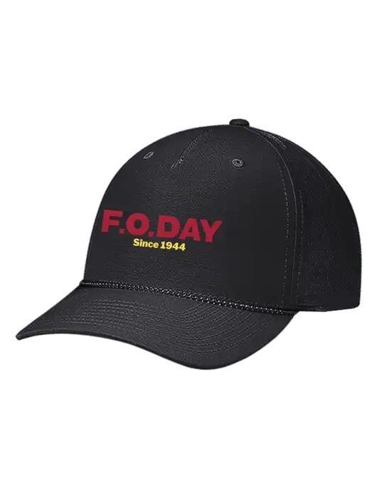 Richardson Laser Perf Performance Black/Black-Grey Rope Cap w/F.O.Day Logo