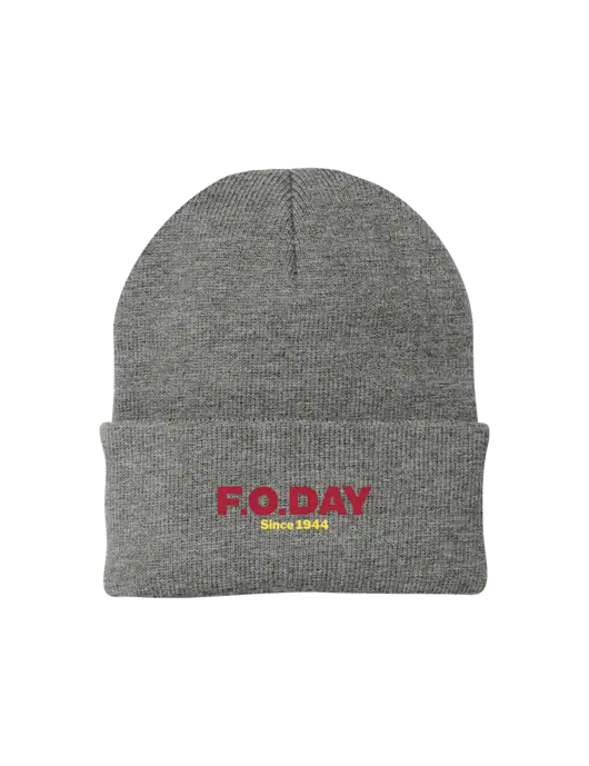 Medium Grey Heather Knit Cap w/F.O.Day Logo