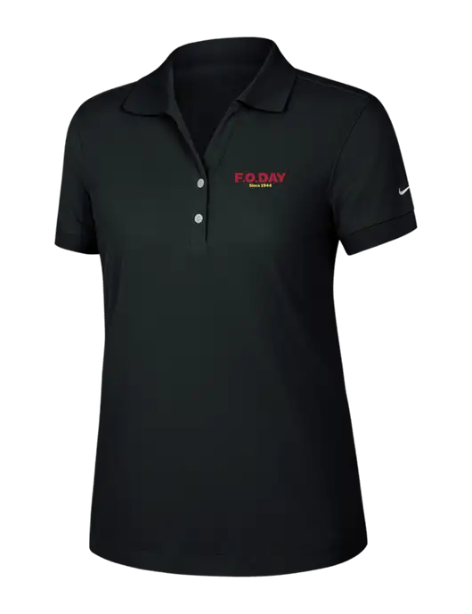 Nike Womens Dri-FIT Classic Black Polo w/F.O.Day Logo
