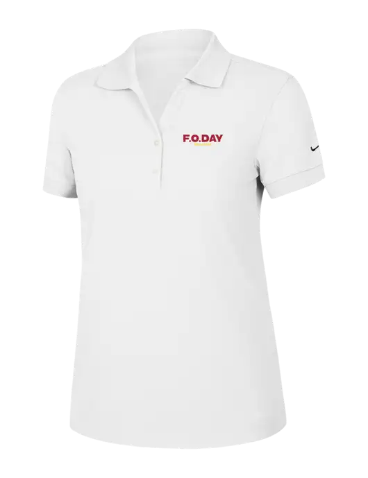 Nike Womens Dri-FIT Classic White Polo w/F.O.Day Logo