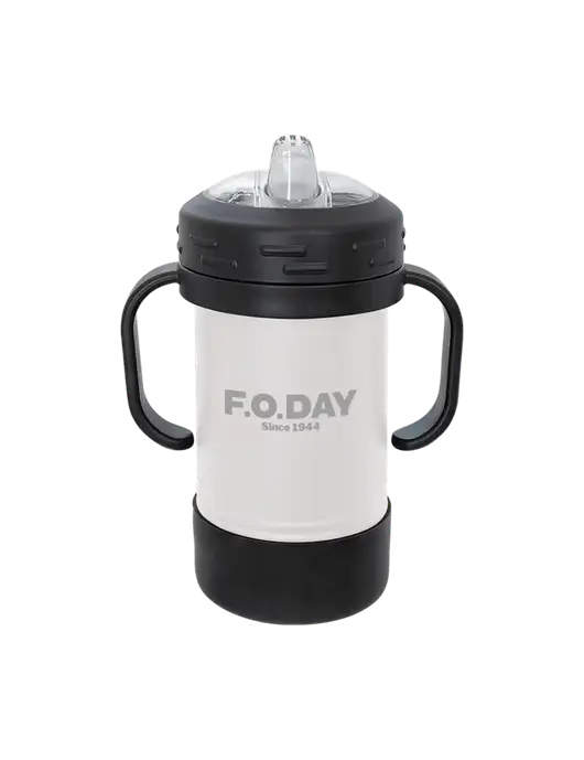 Polar Camel 10 oz Powder Coated White Sippy Cup w/F.O.Day Logo