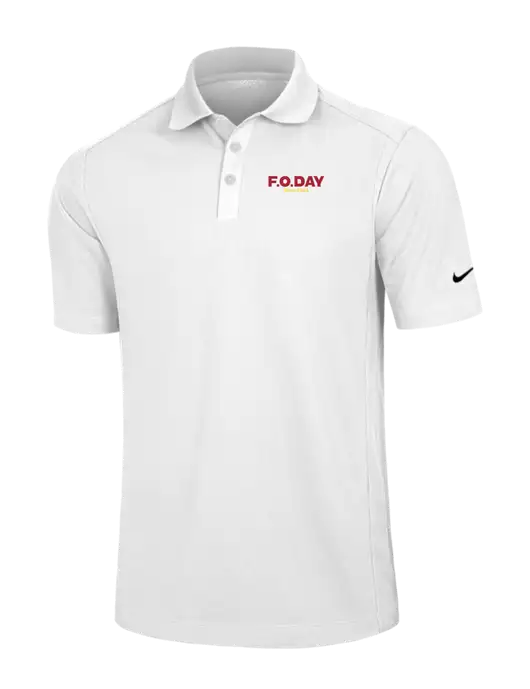 Nike White Dri-FIT Classic Polo w/F.O.Day Logo