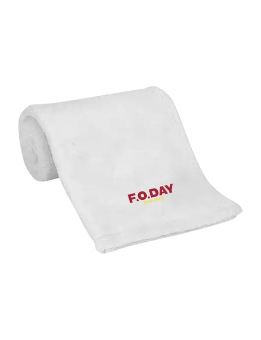 White Alpine Fleece Mink Touch Luxury Baby Blanket  w/F.O.Day Logo