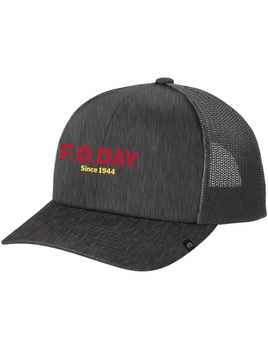 TravisMathew Very Dark Grey Heather Cruz Trucker Cap w/F.O.Day Logo