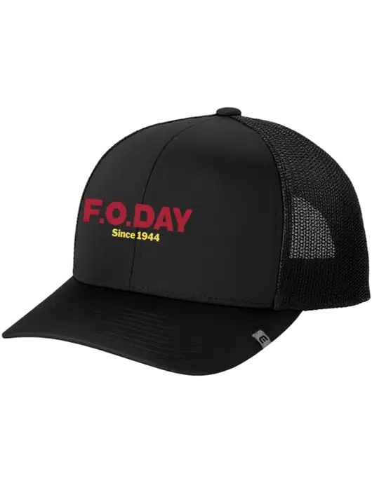 TravisMathew Black Cruz Trucker Cap w/F.O.Day Logo