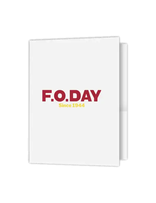 White Presentation Folder with Dual Pockets w/F.O.Day Logo