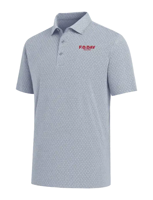 Callaway All-Over Stitched Medium Grey Chev Polo  w/F.O.Day Logo