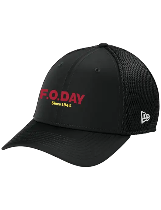 New Era 39THIRTY Performance Stretch Black Mesh Cap w/F.O.Day Logo