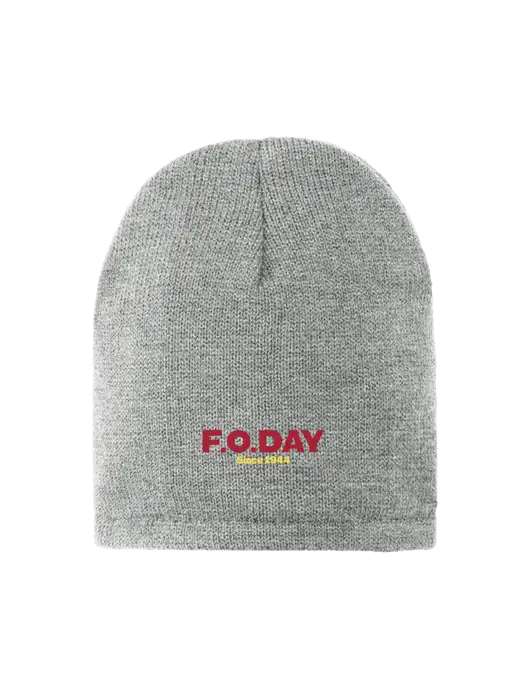 Dark Medium Grey Fleece-Lined Beanie Cap w/F.O.Day Logo