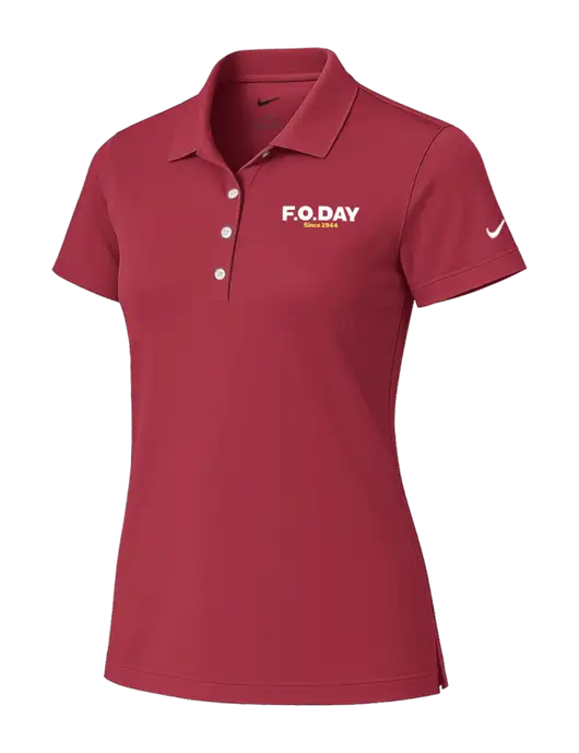 Nike Womens Red Tech Basic Dri-FIT Polo
 w/F.O.Day Logo