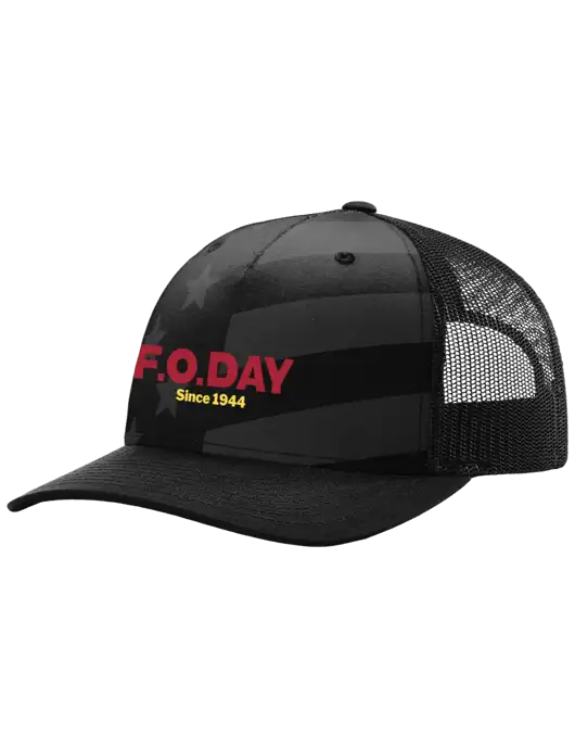 Richardson Five Panel Stars and Stripes Trucker Cap w/F.O.Day Logo