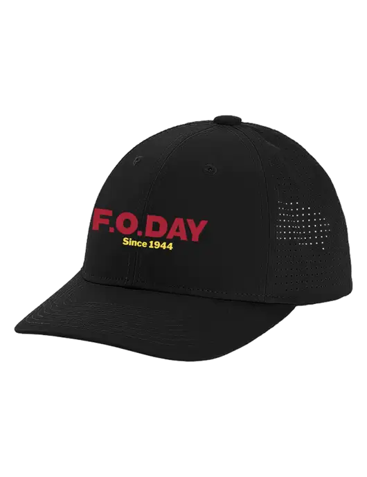 Pro-Cut Structured Snapback with Pinhole Mesh Black Cap w/F.O.Day Logo