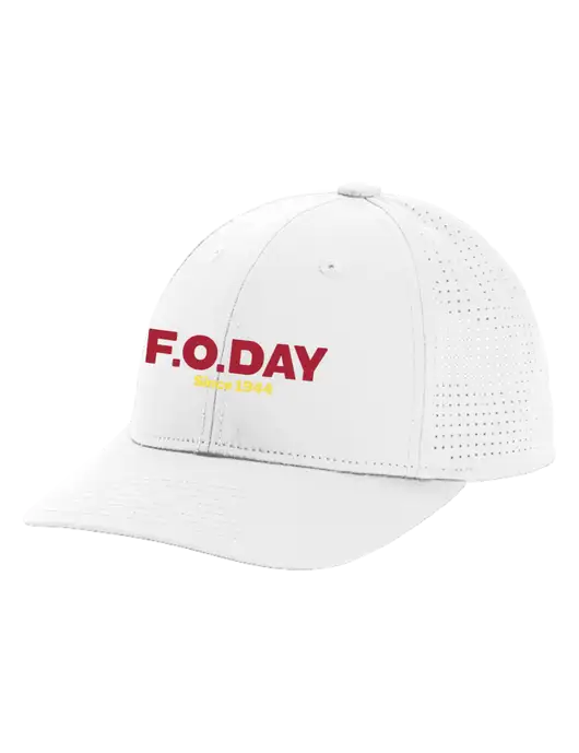 Pro-Cut Structured Snapback with Pinhole Mesh White Cap w/F.O.Day Logo