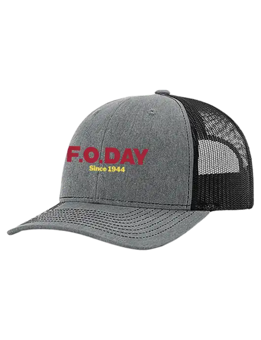 Richardson 112+ R-Flex Medium Grey Heather Trucker Cap w/Black Mesh w/F.O.Day Logo