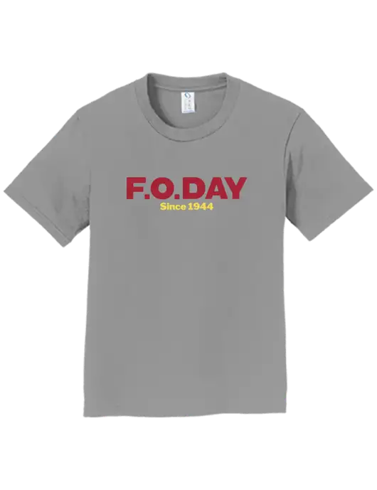 Youth Ring Spun Medium Grey 4.5 oz T-Shirt w/F.O.Day Logo